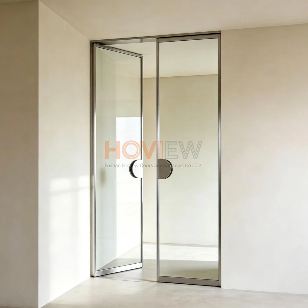 Aluminum Frame Floor Spring Door (9)