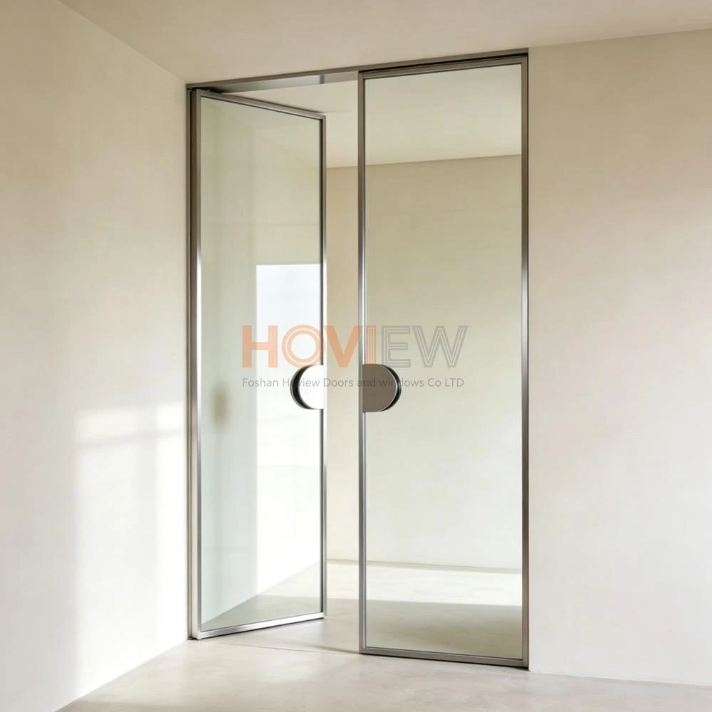 Aluminum Frame Floor Spring Door (3)