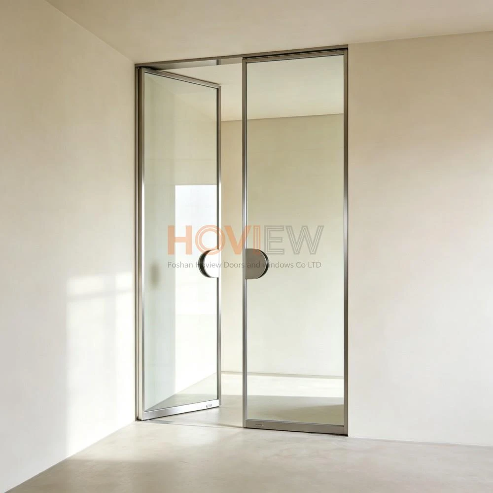 Aluminum Frame Floor Spring Door (6)