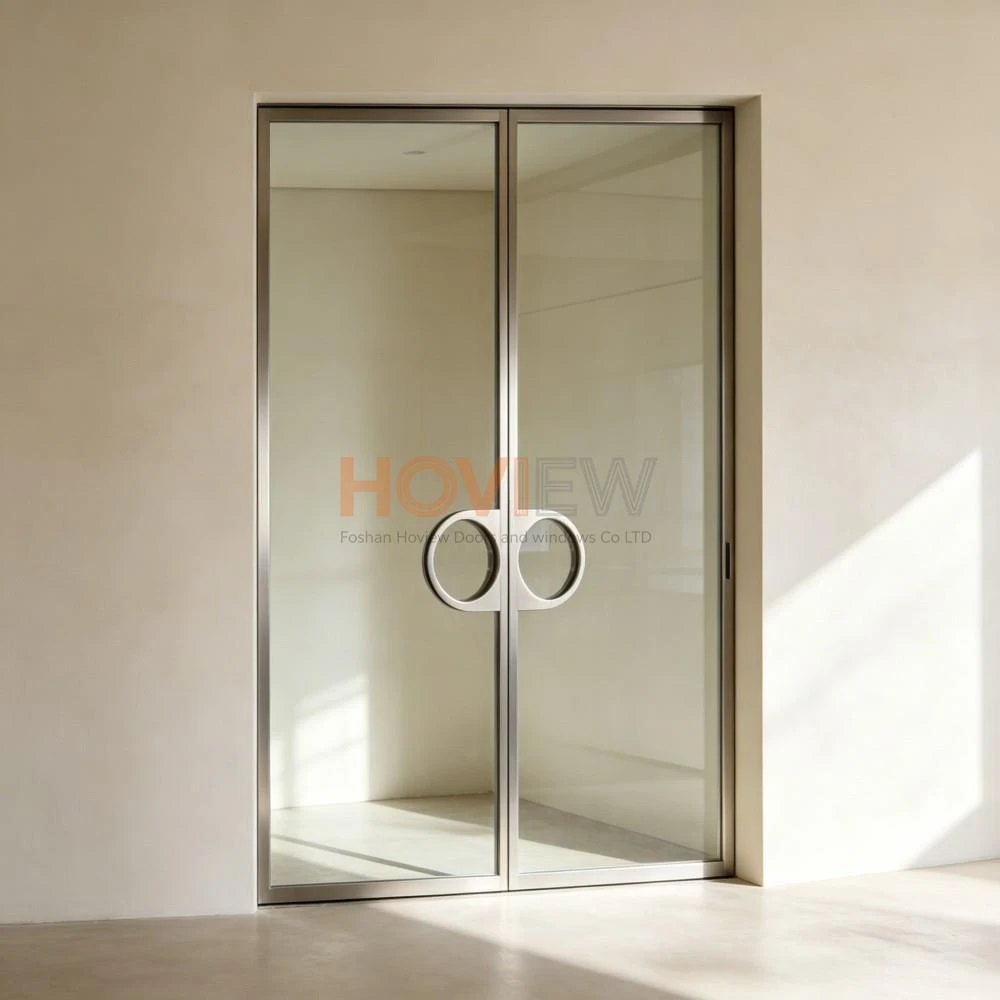 Aluminum Frame Floor Spring Door (4)