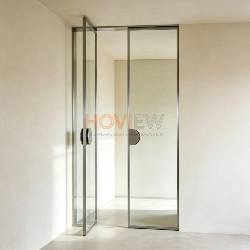 Aluminum Frame Floor Spring Door (7)