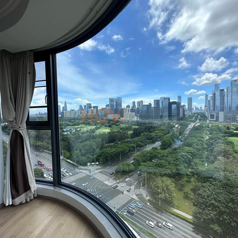 4-Curved Steel-Reinforced Glass Window