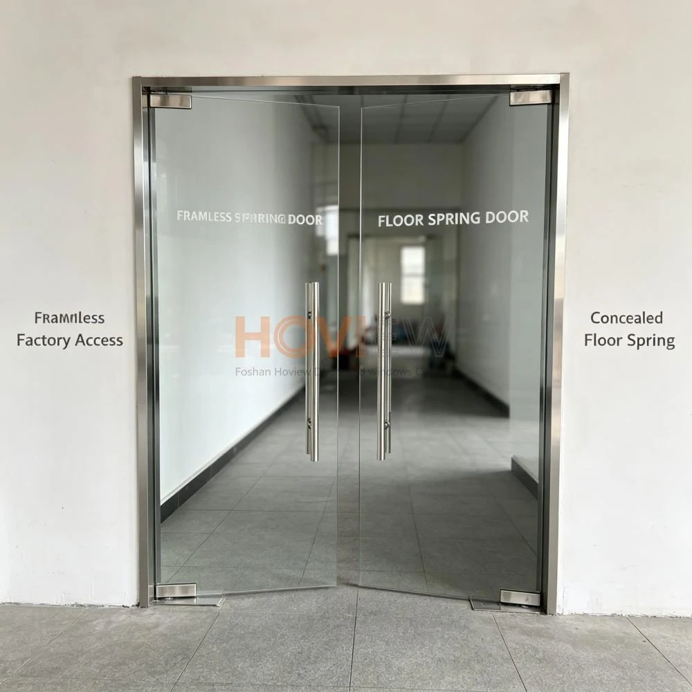Frameless Glass Door with Floor-Mounted Spring Hinge (1)