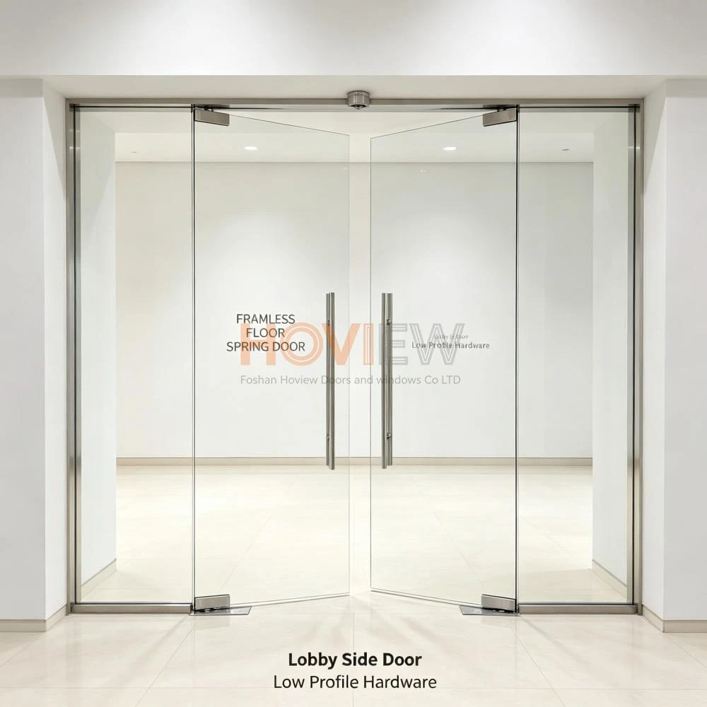 Frameless Glass Door with Floor-Mounted Spring Hinge (4)