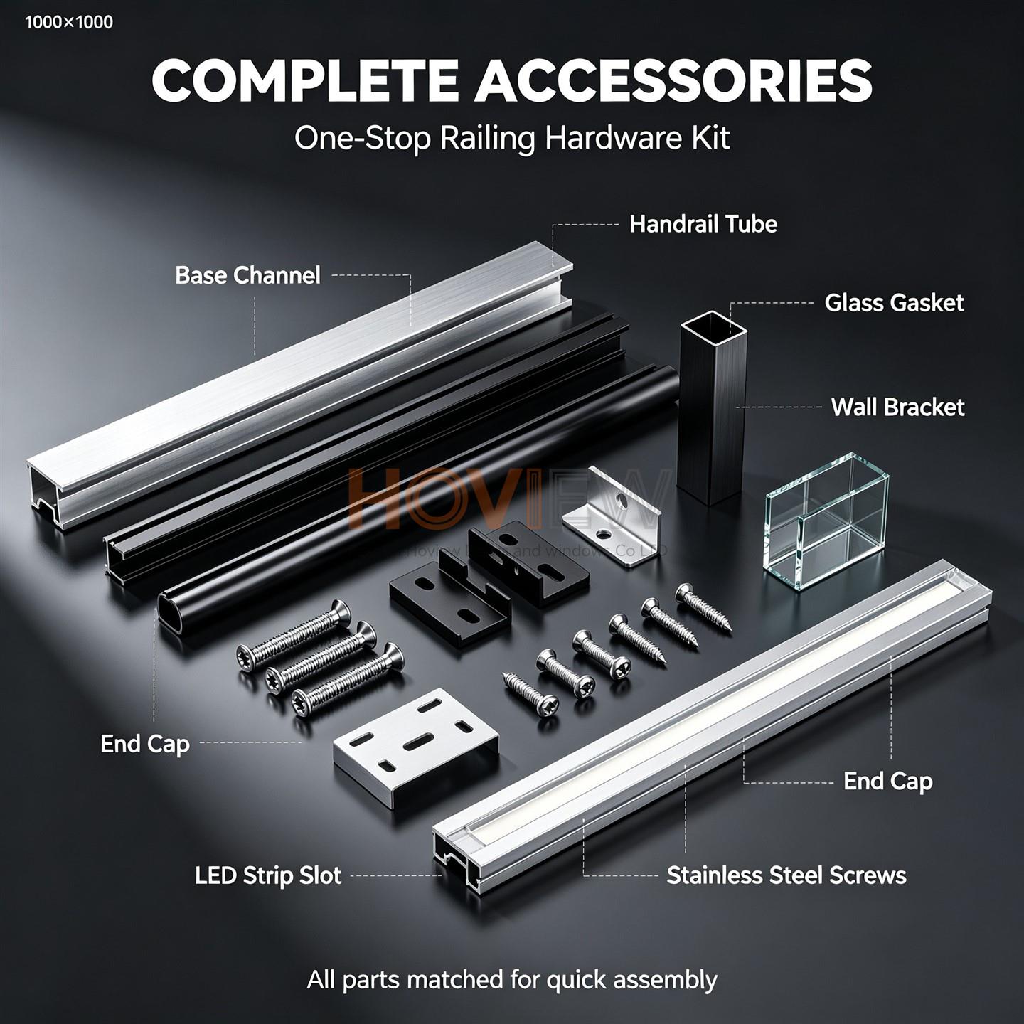 4-Glass Railing Hardware
