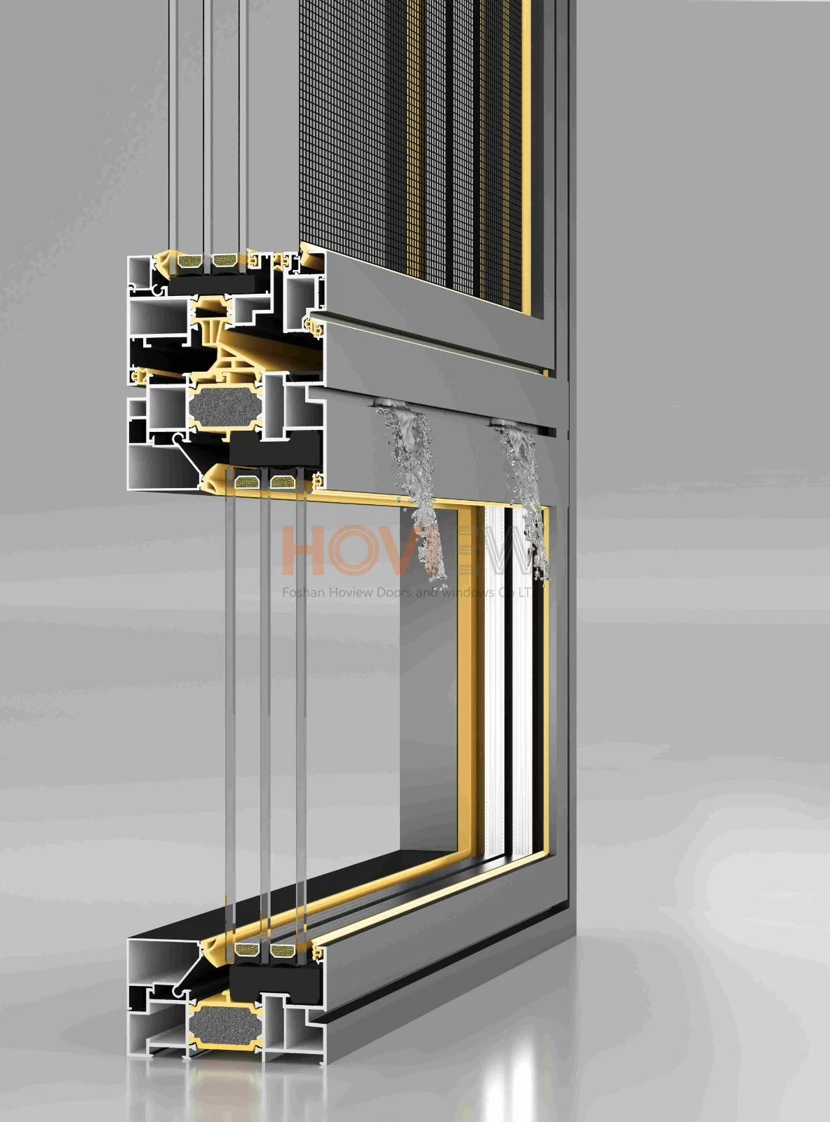 6-Internal Aluminum Structure of the 97 Series Inward-Opening Windows(1)