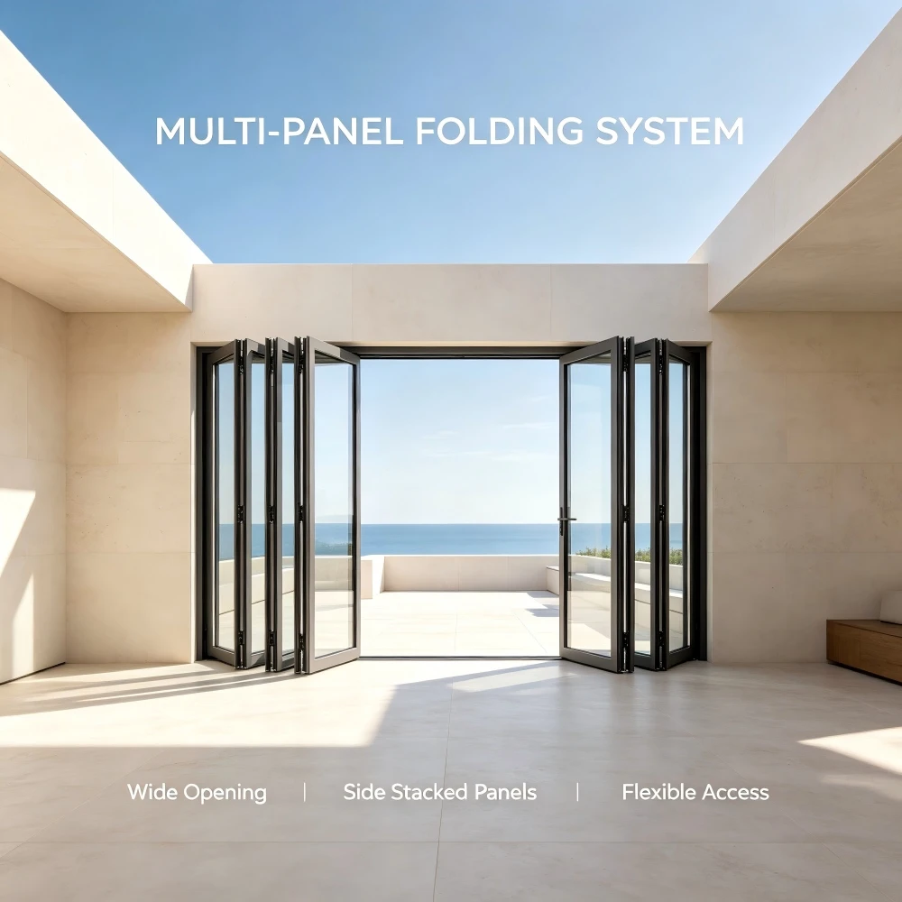 Visible Hinge Folding Door